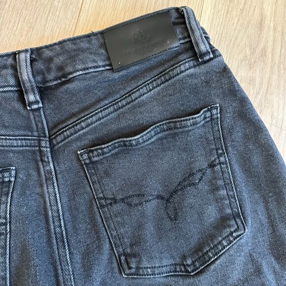 Lauren Ralph Lauren Button Down Black Denim Skirt Knee Length Midi Size 8 - Picture 2 of 8